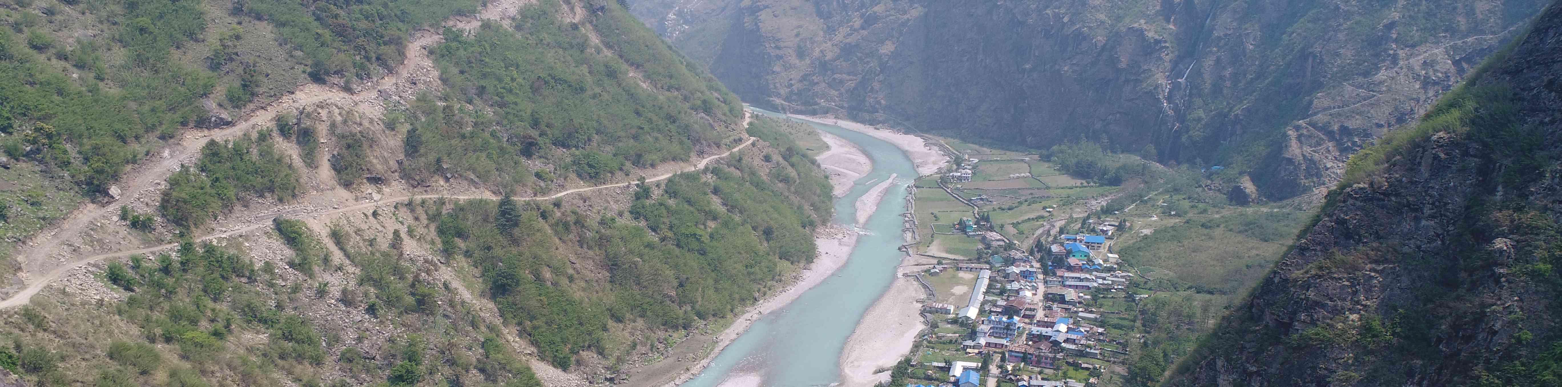 Drone image of Tal village in Nepal